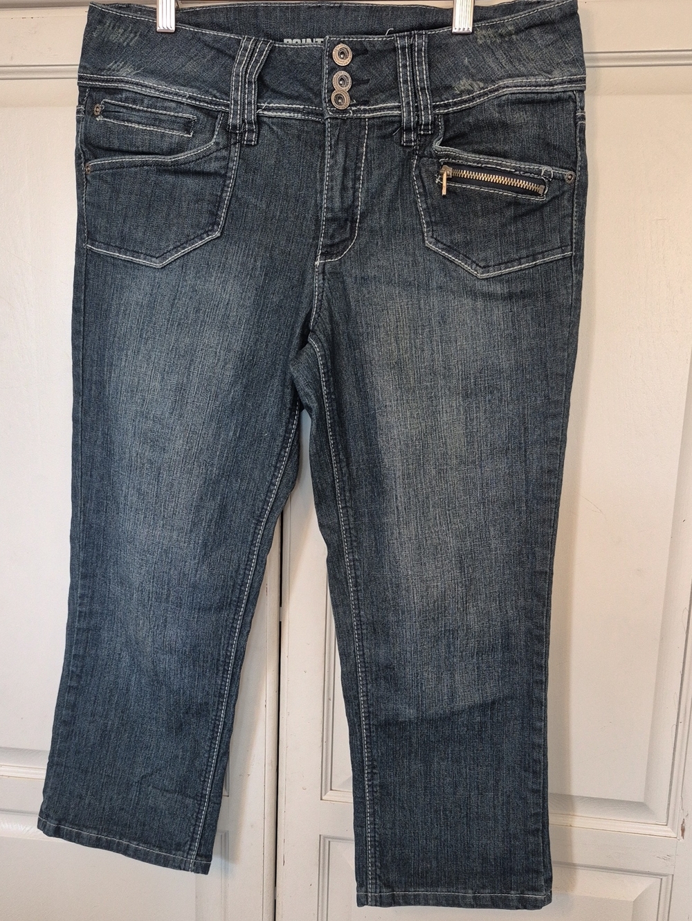 Point Zero/Nicole Benisti Mid-Rise Cropped Jeans with Zipper Pocket Y2k